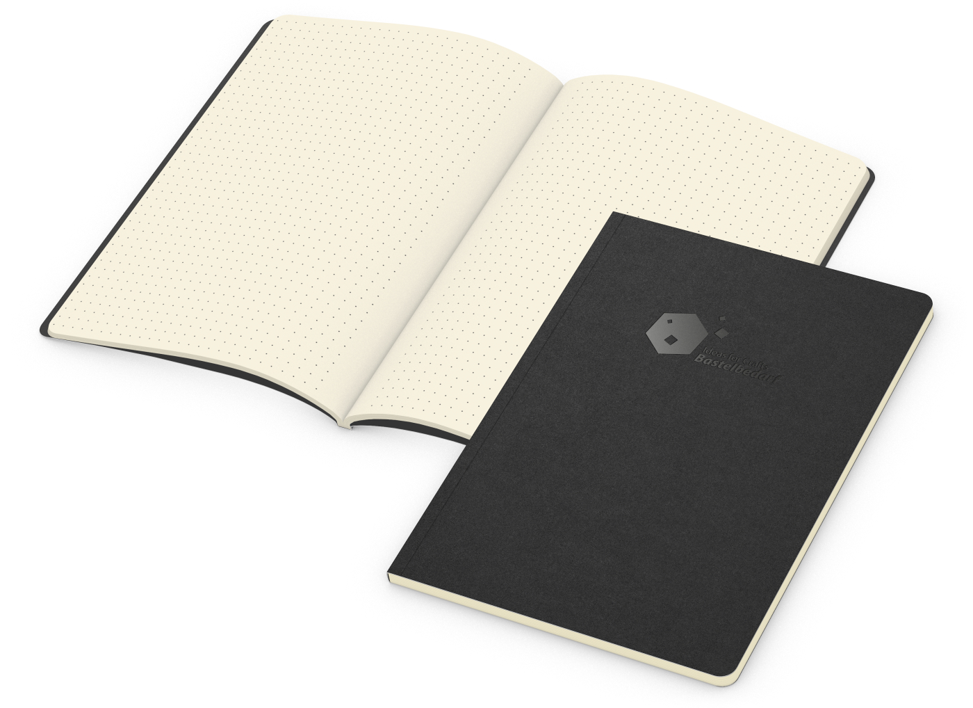 Notizbuch Copy-Book, A5, Punktraster, schwarz, Prägung