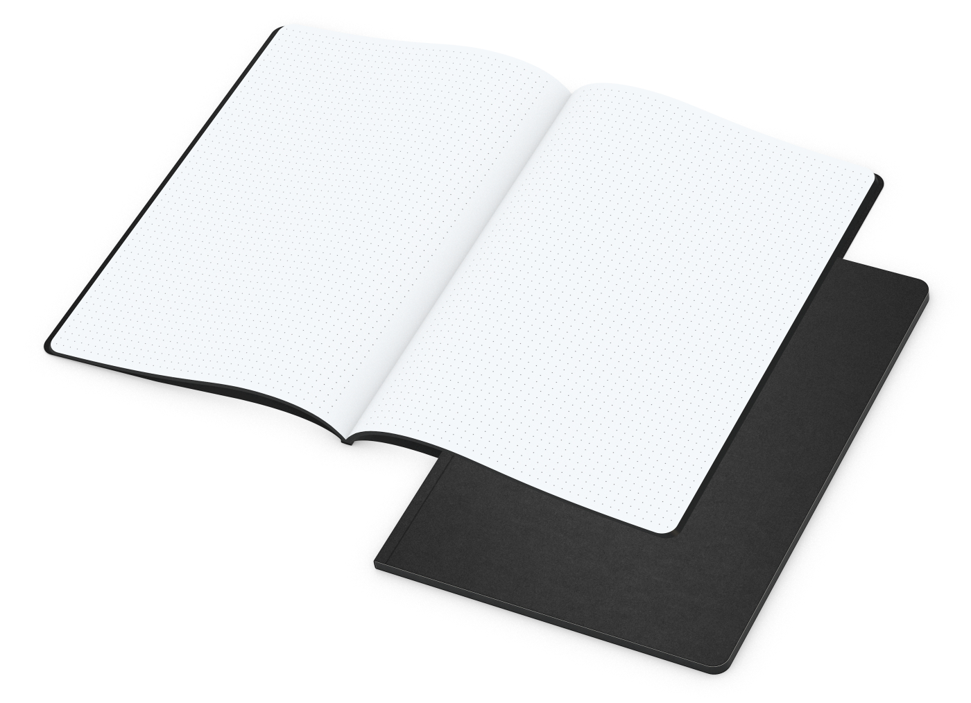 Notizbuch Tablet-Book, A4, Punktraster, schwarz, Prägung