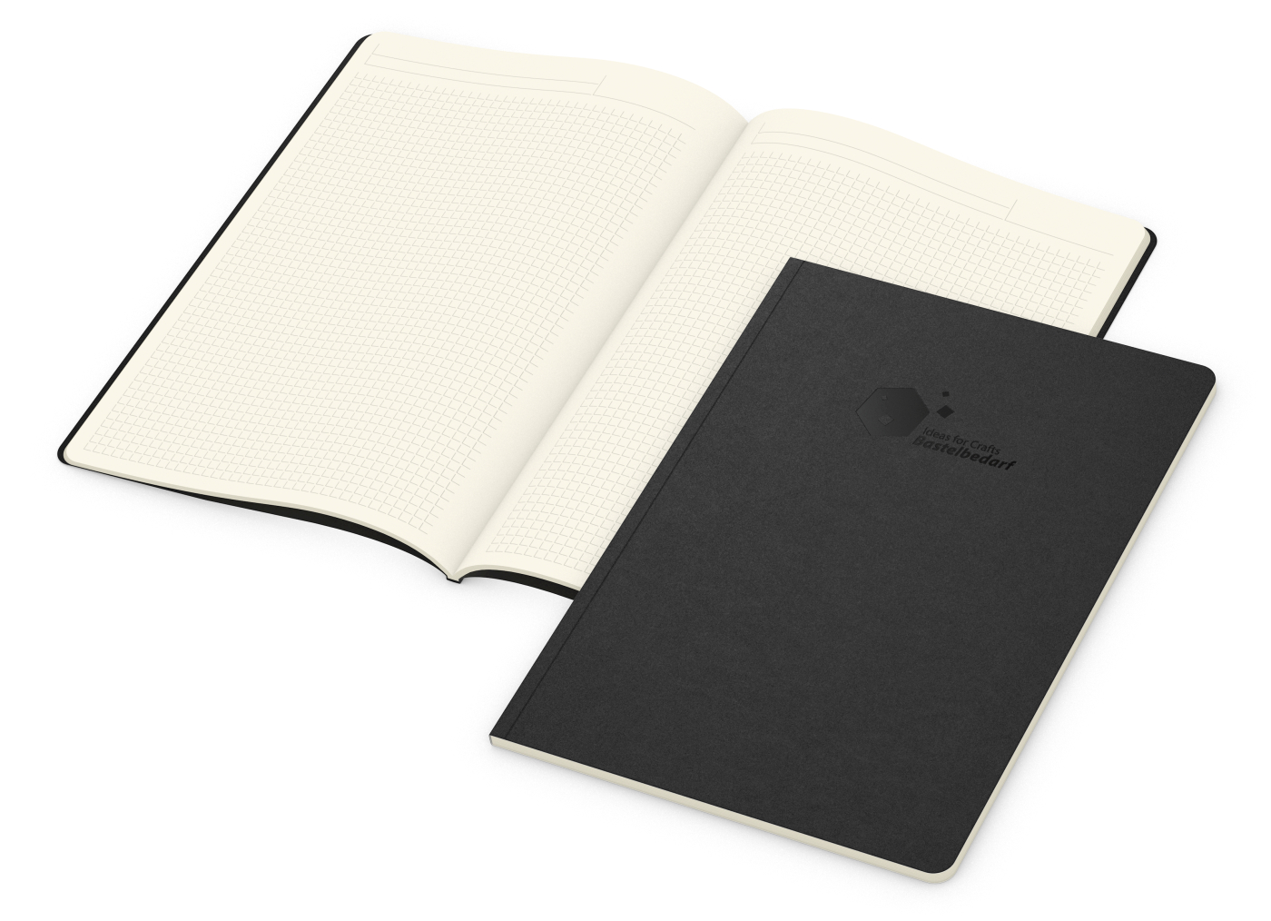 Notizbuch Copy-Book, A4, Winkelkaro, schwarz, Prägung