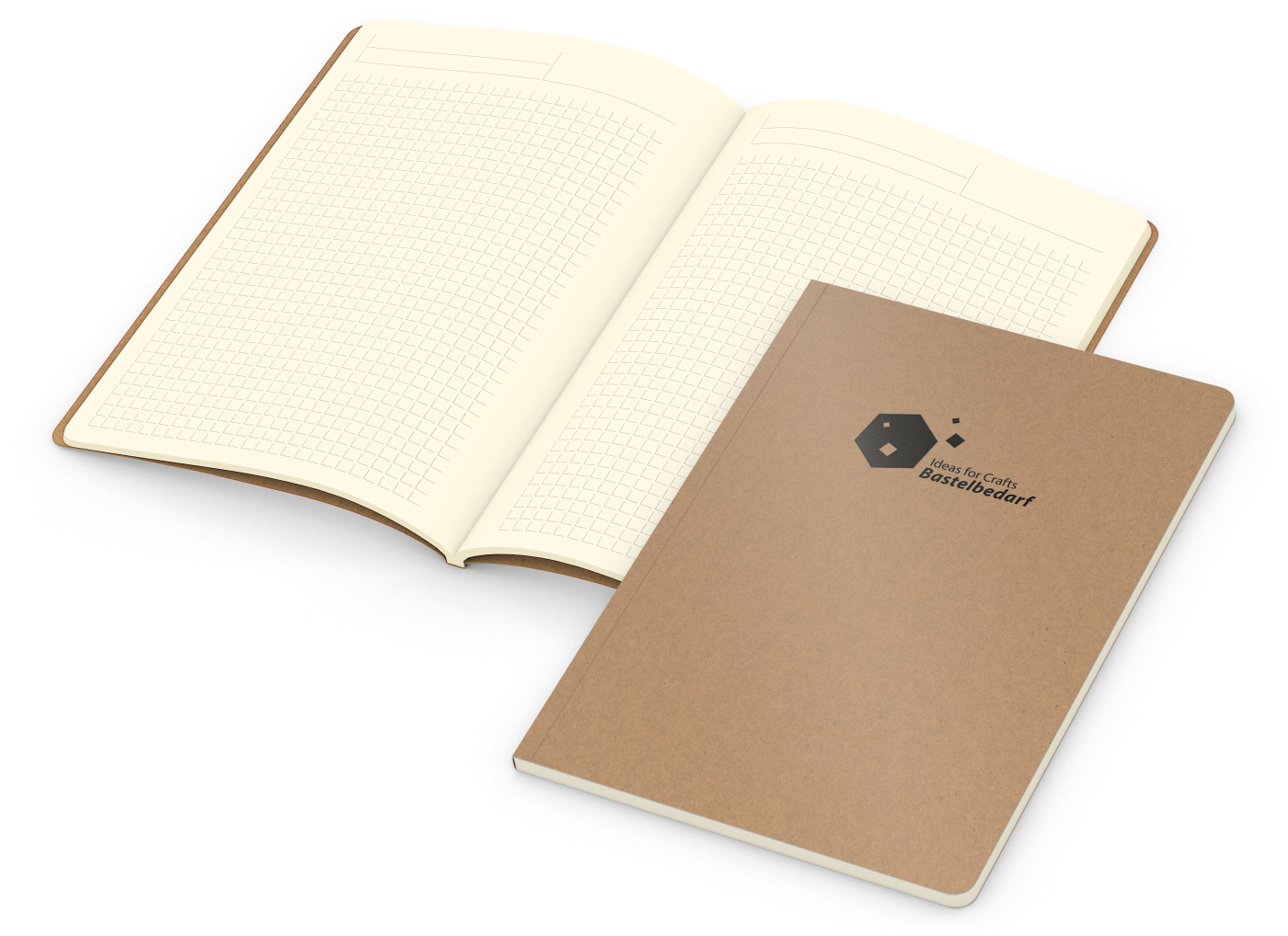 Notizbuch Copy-Book, A5, Winkelkaro, braun, Prägung