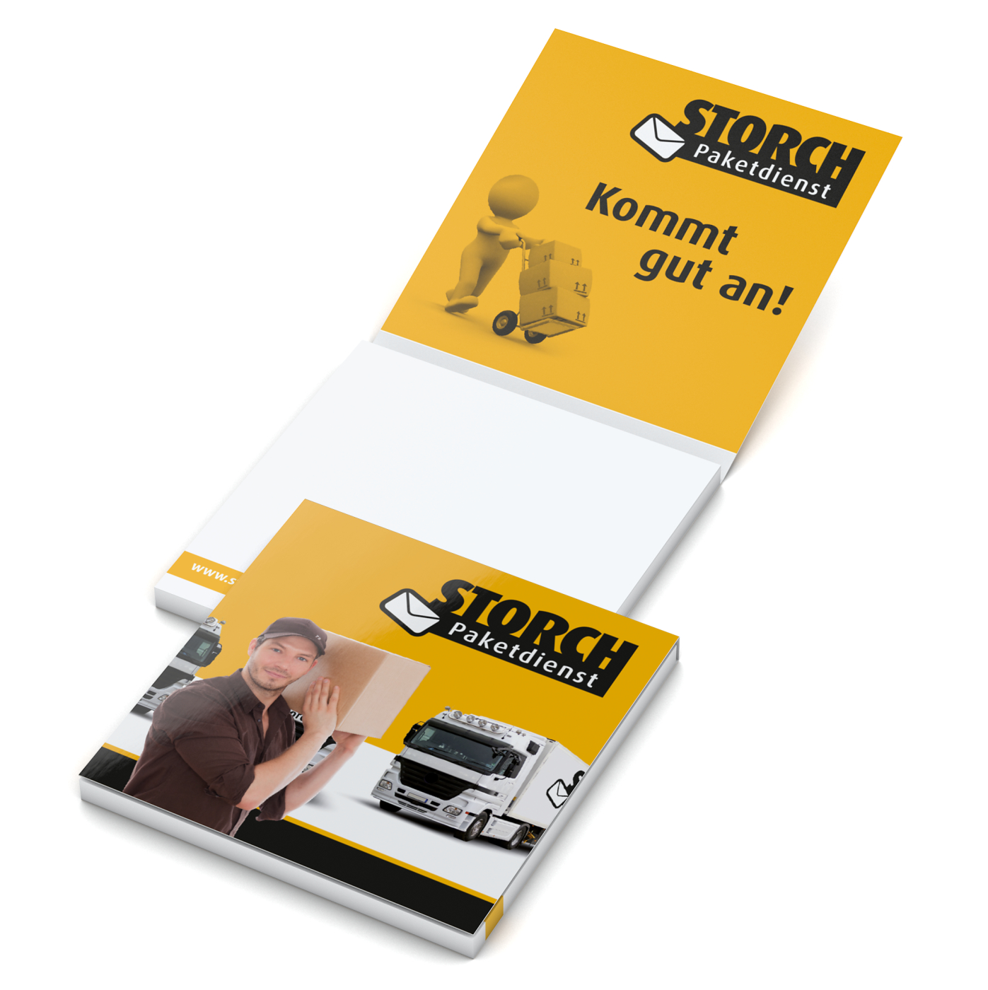 Haftnotizblock Cover Karton, 72 × 72 mm, Individuell, matt