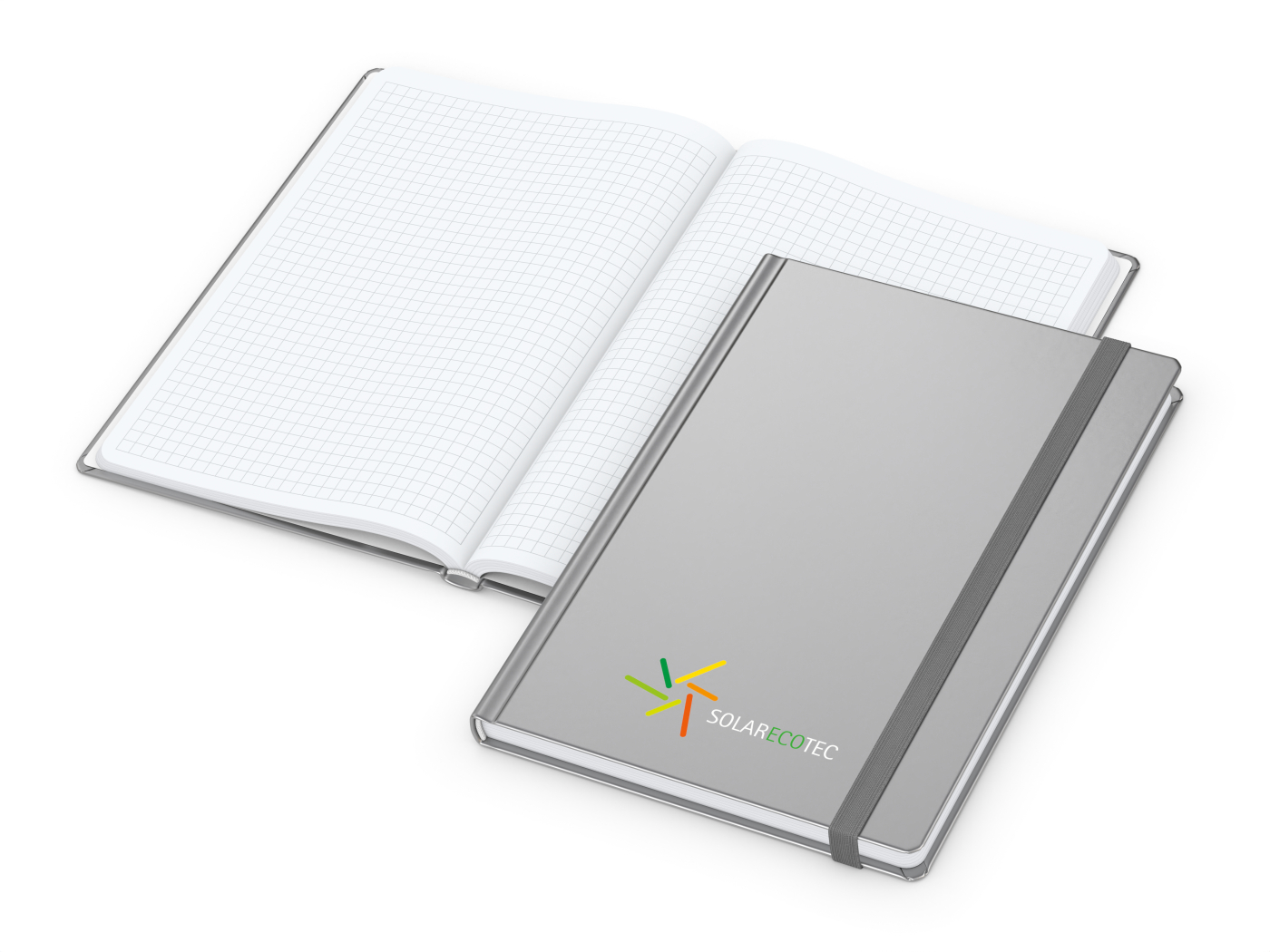 Notizbuch Easy-Book Comfort, silber, Siebdruck-Digital