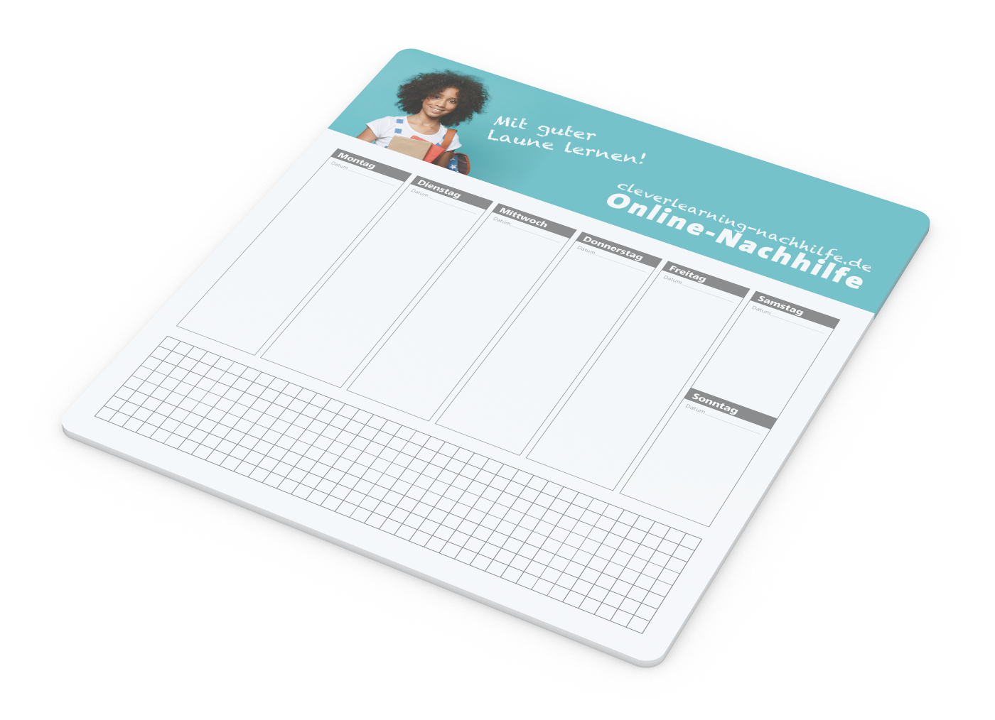 Haftnotiz-Mousepad, Wochenplaner