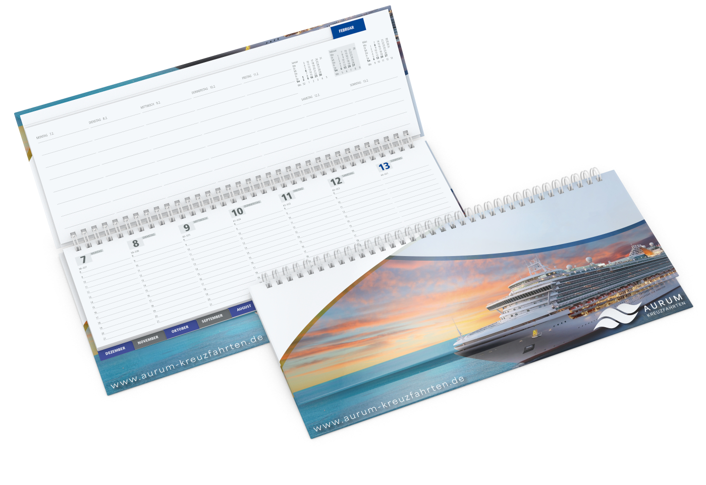 Tisch-Querkalender Master Register, Hardcover Papier glänzend