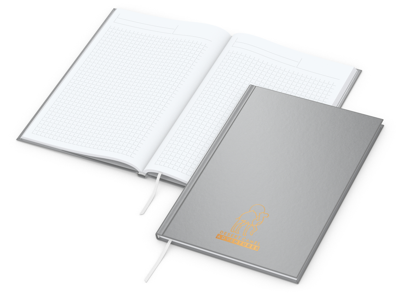 Notizbuch Memo-Book, A5, Winkelkaro, silber