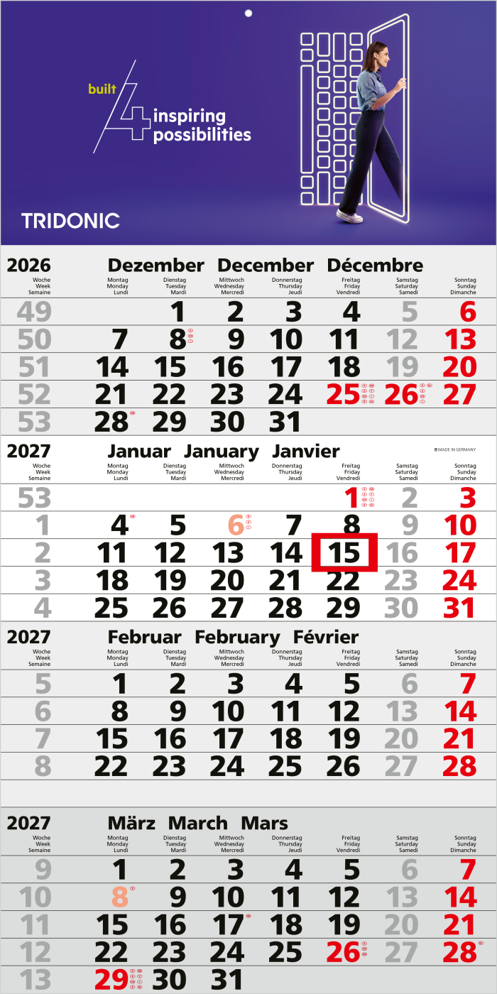 4-Monatskalender Einblatt Mega 4 A