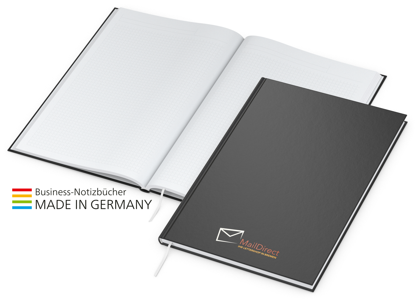 Notizbuch Note-Book, A4, Winkelkaro, schwarz