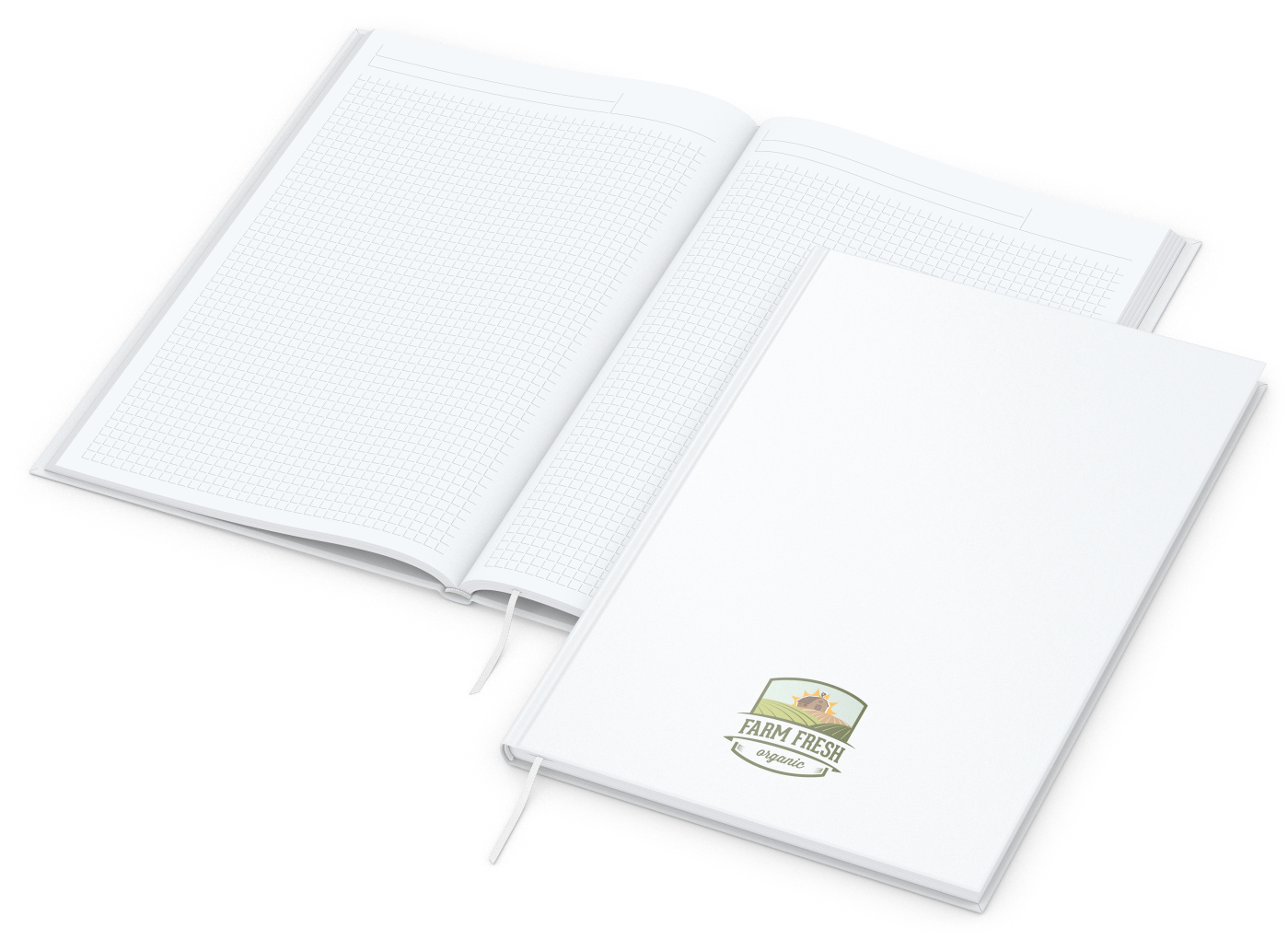 Notizbuch Note-Book, A4, Winkelkaro, weiß