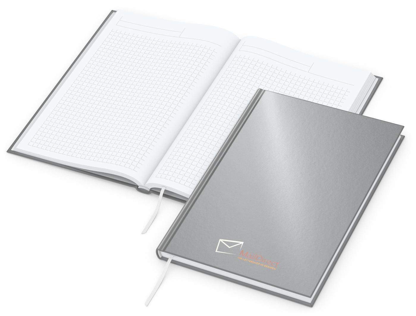 Notizbuch Note-Book, A5, Winkelkaro, silber