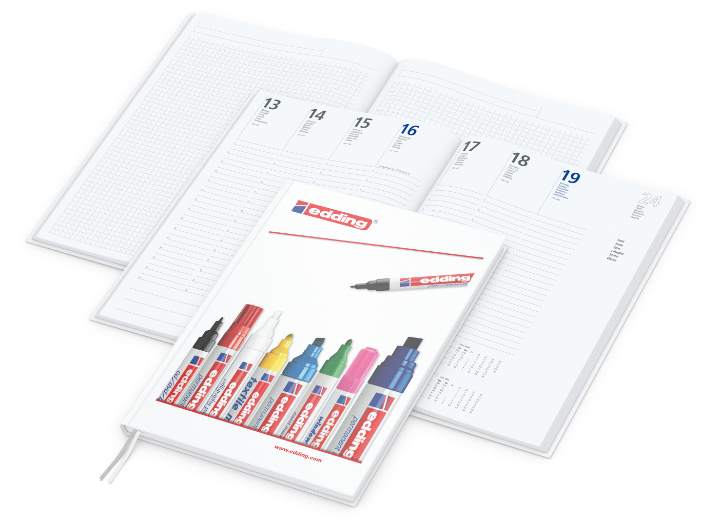 Wochenkalender vorne + Notizen hinten Note-Hybrid, A4, matt