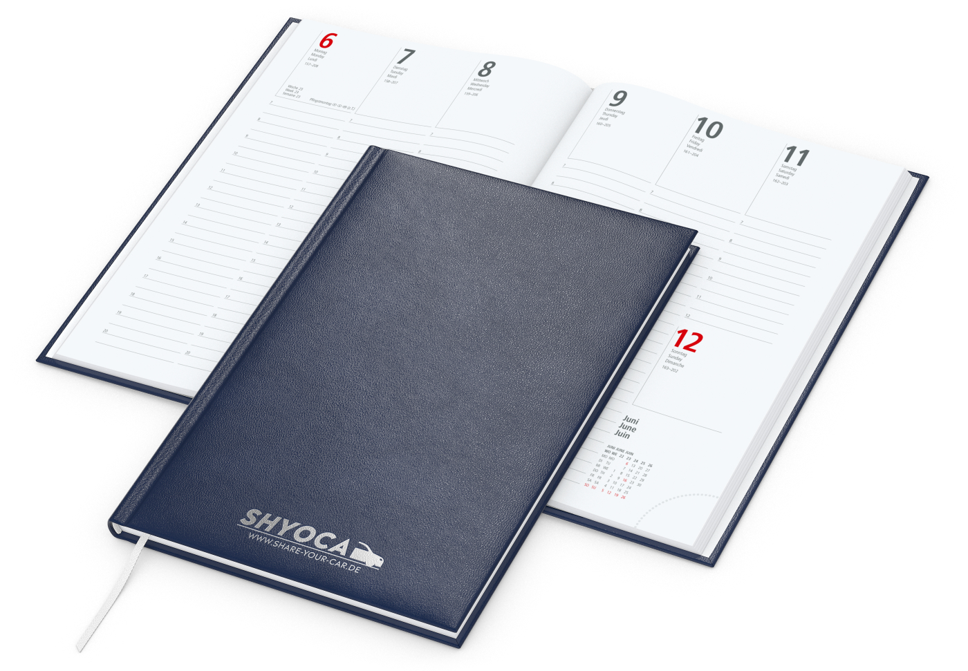 Wochenkalender Prestige, dunkelblau, Silberprägung