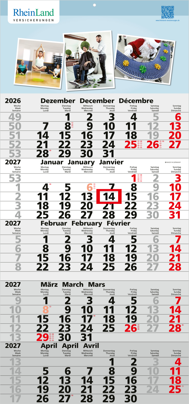 5-Monatskalender Einblatt Quintus 5