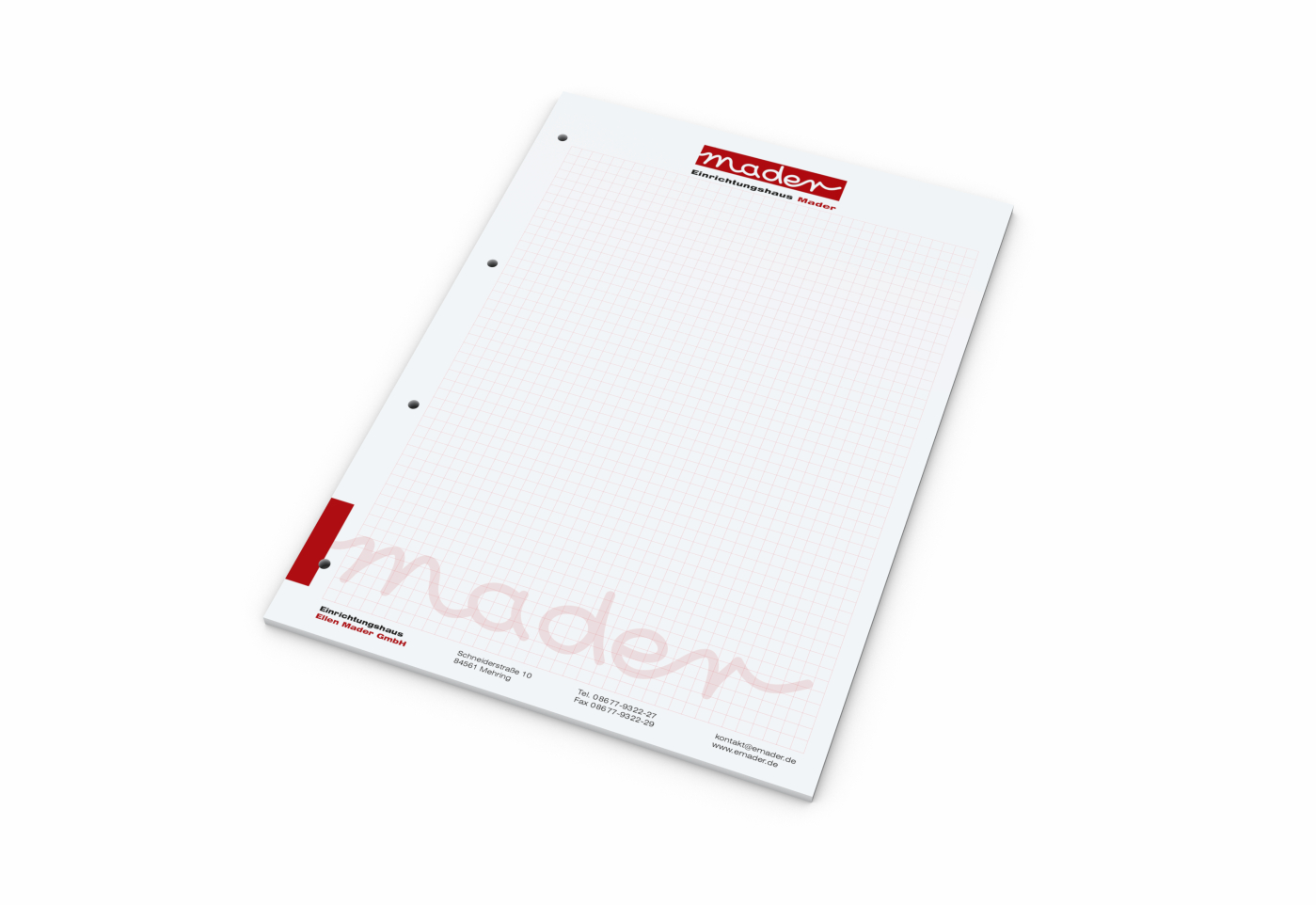 Schreibblock, A4, 50 Blatt, Abheftlochung 4-fach