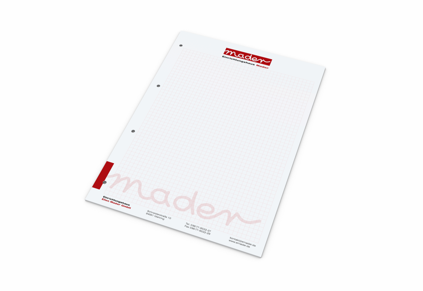 Schreibblock, A4, 25 Blatt, Abheftlochung 4-fach