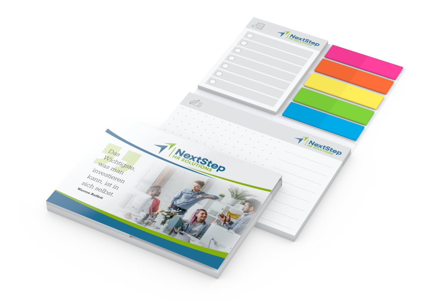 Haftnotiz-Set orgaLine Quicknotes, glänzend