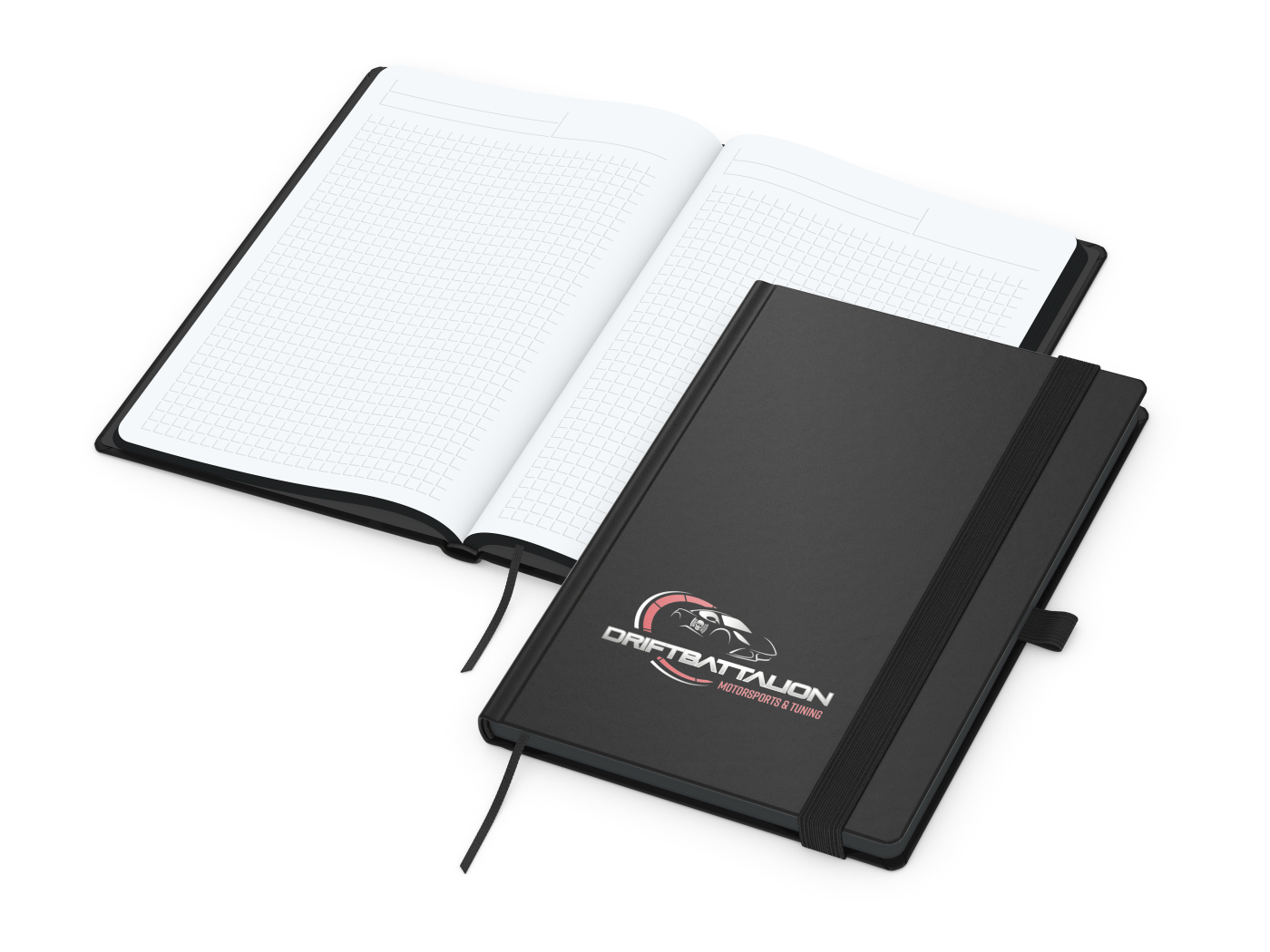 Notizbuch Black-Book Recycling-Inhaltspapier, Siebdruck-Digital