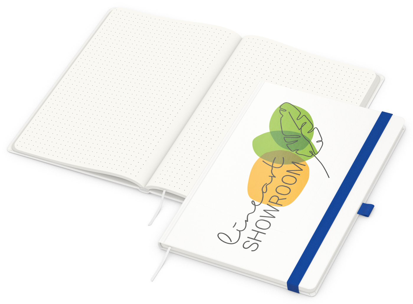 Notizbuch Match-Book Recycling-Inhaltspapier, A4, Punktraster, Papier matt, mittelblau