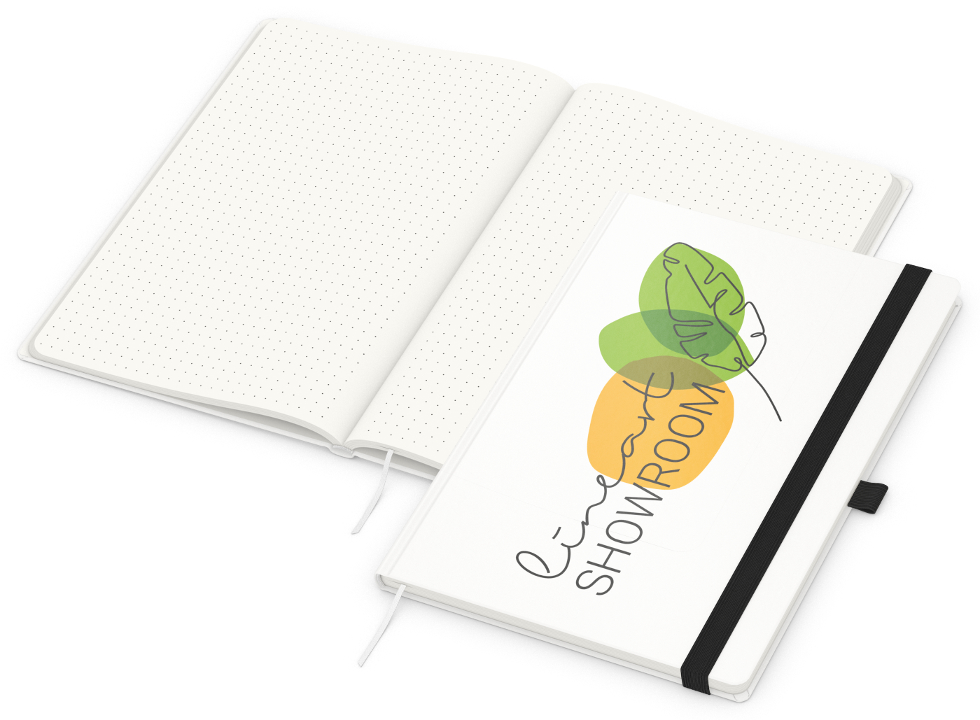Notizbuch Match-Book Recycling-Inhaltspapier, A4, Punktraster, Papier matt, schwarz