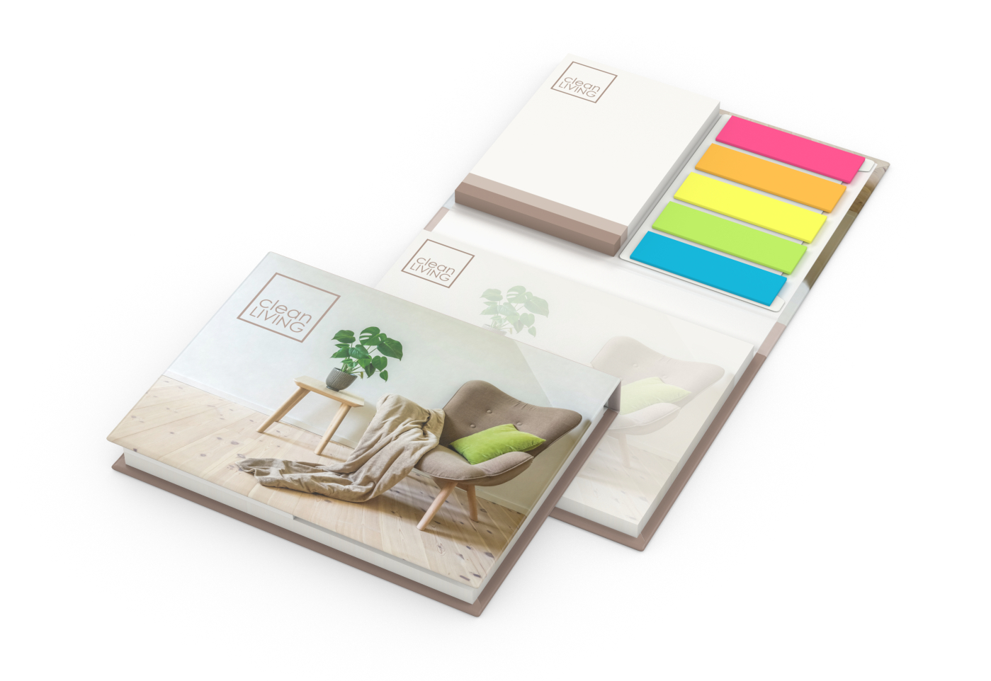 Haftnotiz-Set Brüssel Recycling-Haftpapier, Individuell, Hardcover Papier matt