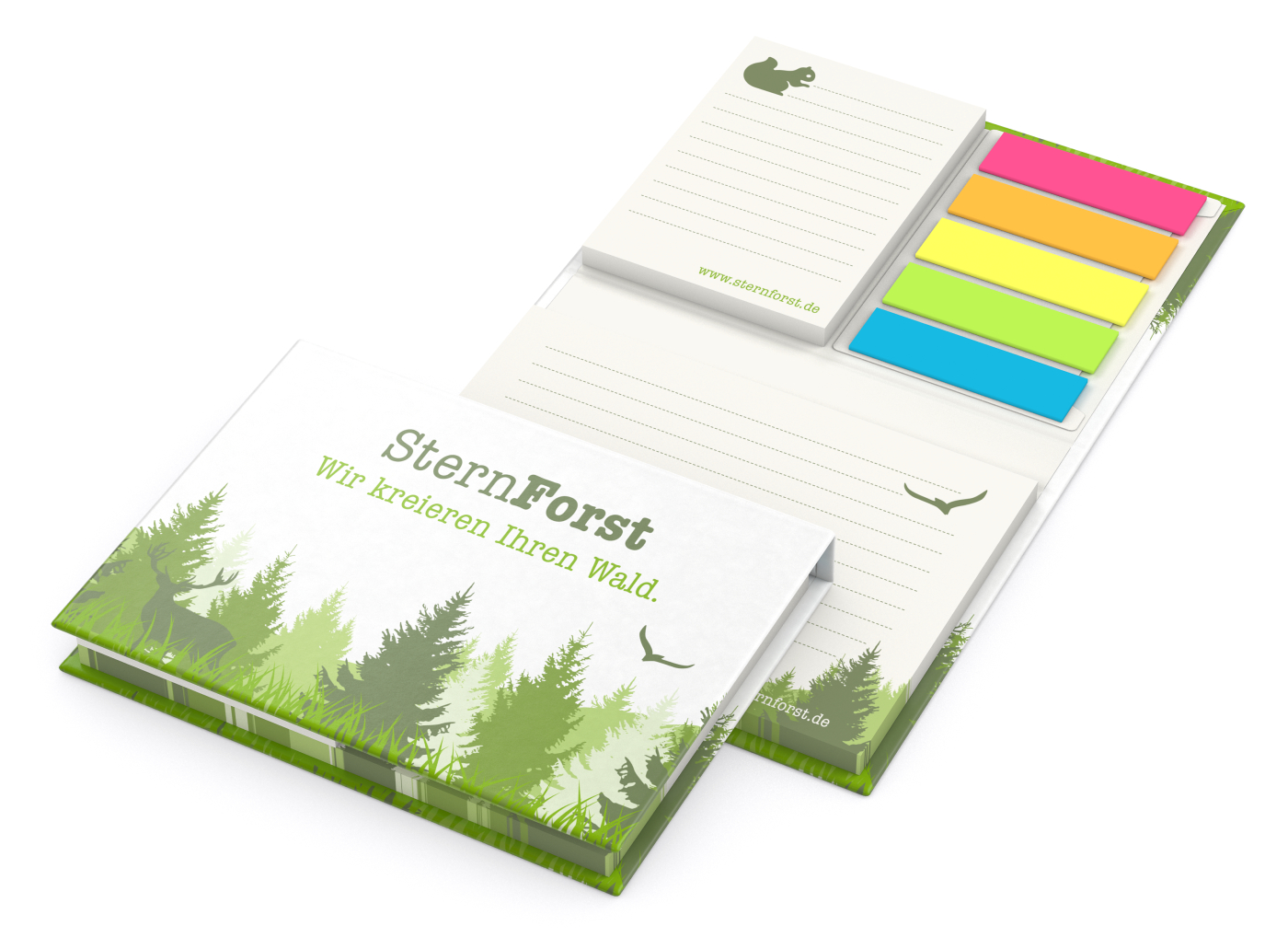 Haftnotiz-Set Brüssel Recycling-Haftpapier, Individuell, Hardcover Naturpapier