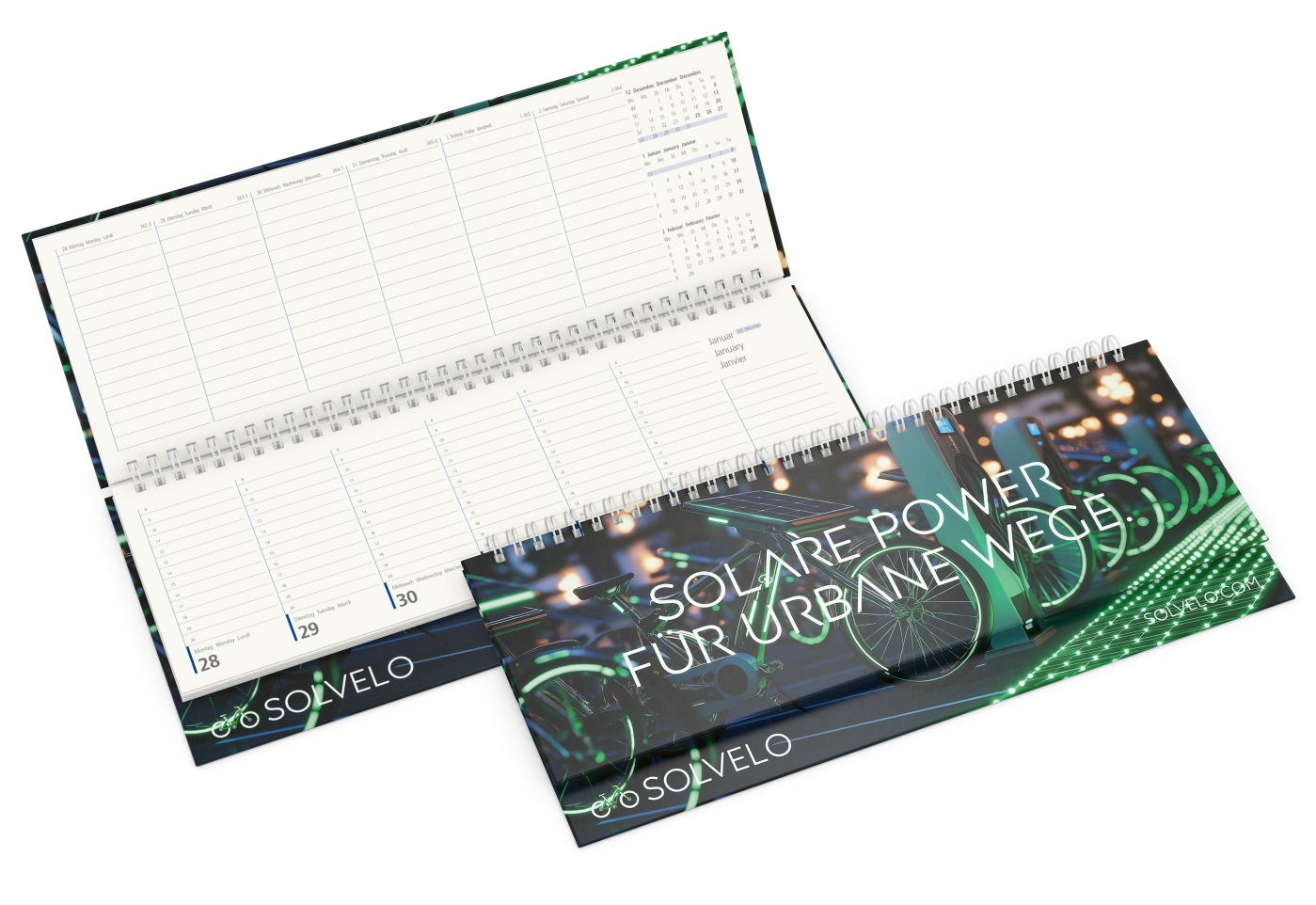 Tisch-Querkalender Compact Recycling-Kalendariumspapier, Hardcover Papier matt