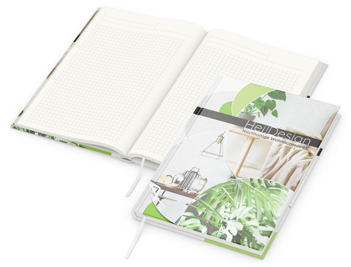 Notizbuch Note-Book Recycling-Inhaltspapier, A5, Winkelkaro, Naturpapier