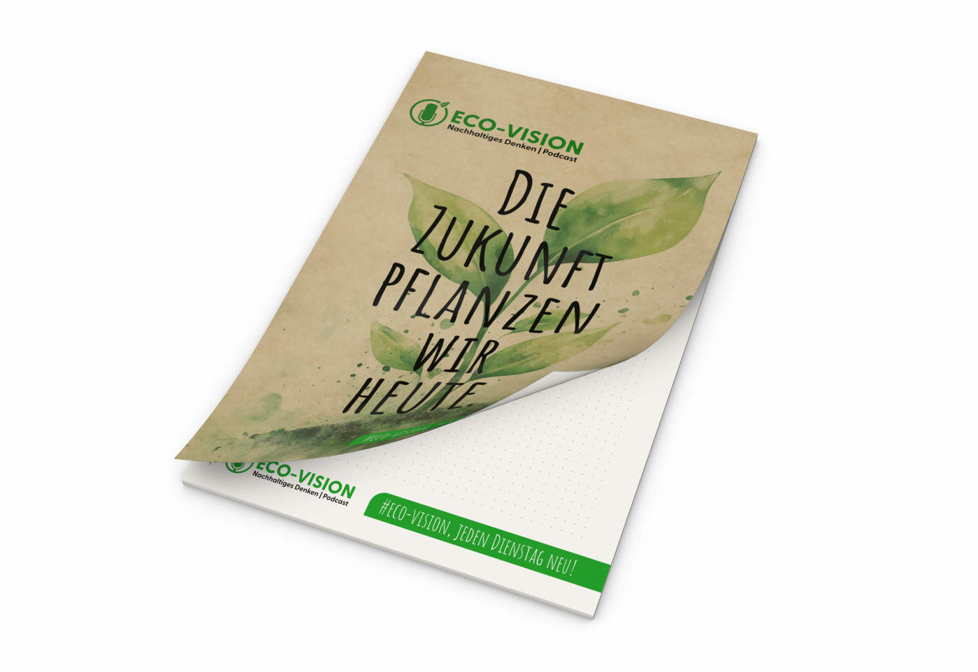 Schreibblock Cover Recycling-Inhaltspapier, A4, 50 Blatt, Abheftlochung 2-fach
