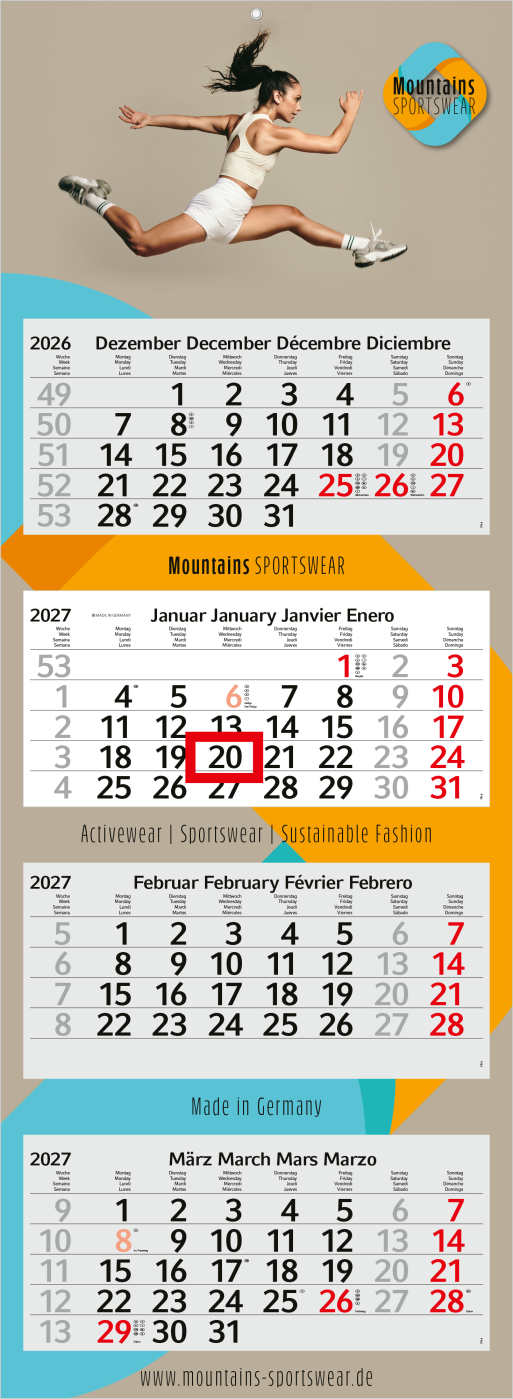 4-Monatskalender Mehrblock Profil 4 EXPRESS
