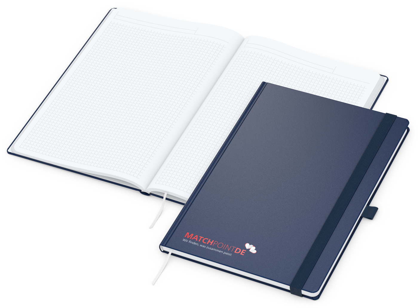 Notizbuch Vision-Book EXPRESS, A4, White, Winkelkaro, dunkelblau