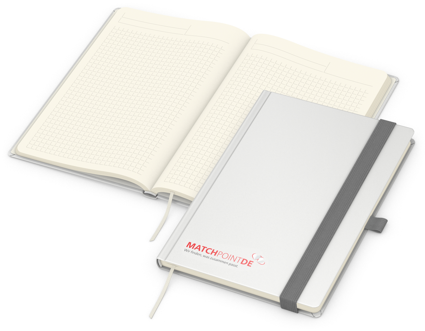 Notizbuch Vision-Book EXPRESS, A5, Creme, Winkelkaro, weiß